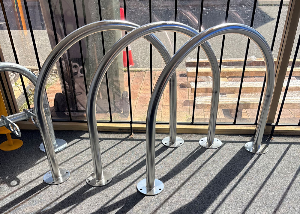 Steel bike racks installed in Perth commercial area