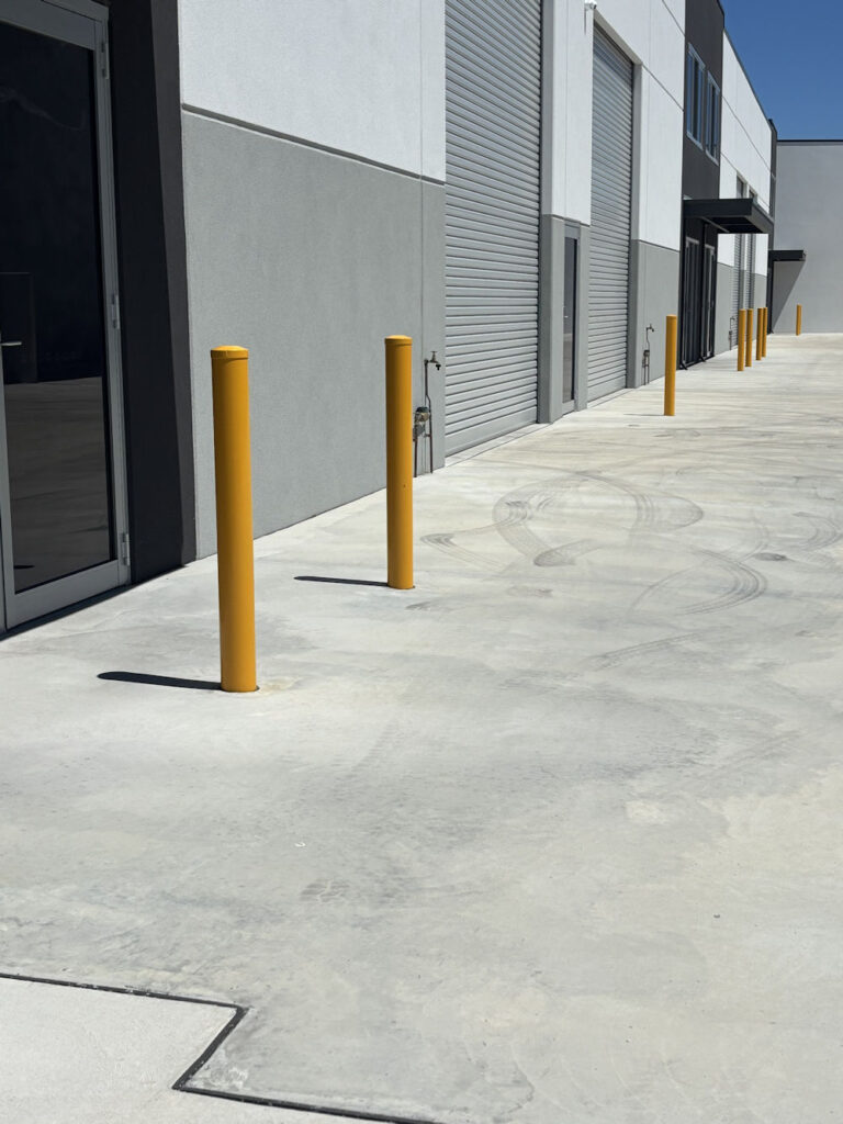 In-ground steel bollards installed in Perth commercial area