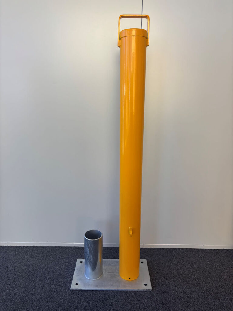 Removable bollards used for access control in Perth commercial area